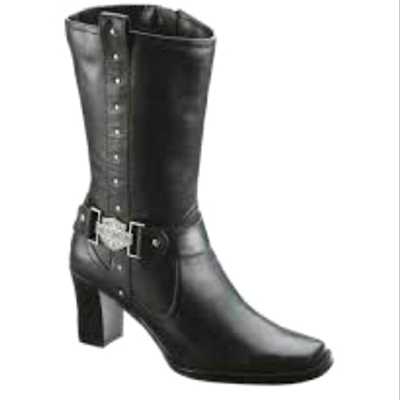 Harley-Davidson Shoes - NEW Harley Davidson Lindsey Leather Boots Black Riding Moto 7.5 Womens